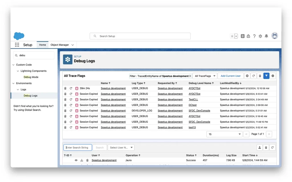 Salesforce speedy debugger